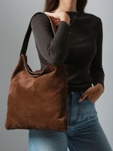 Schoudertas Folk Lady Leder Gerard darel Bruin folk lady DCS91407-vue-porte